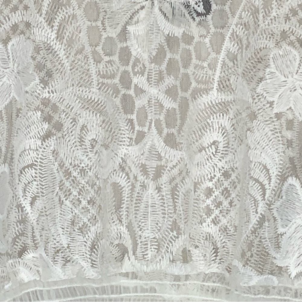 Love‎ University~NWT~Women’s Long Sleeve Sheer Top w/ Appliques~White~Sz S - Picture 5 of 15